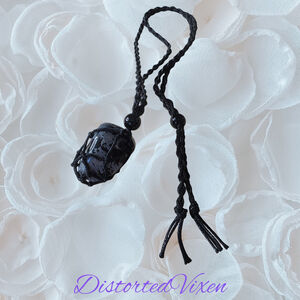 Snowflake Obsidian Macrame Necklace – Adjustable & Interchangeable
